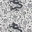 Scalamandre Chi'En Dragon Linen Print Charcoal Fabric SC165580005