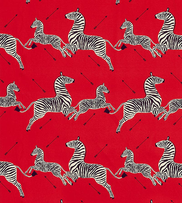 Scalamandre Zebras Petite Masai Red Fabric Sample SC166410005
