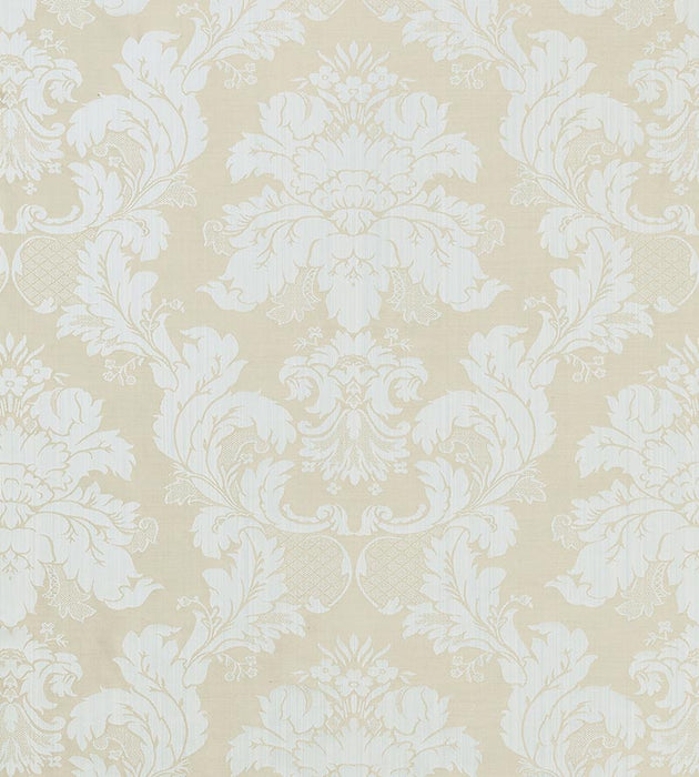 Scalamandre Damasco Sienese Mist Grey On Blue Strie Fabric SC20166M0005