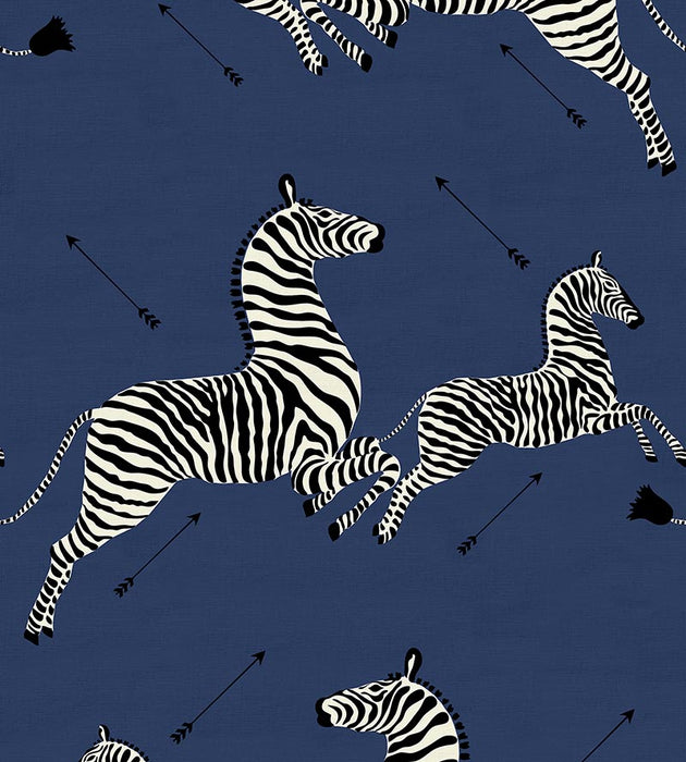 Scalamandre Zebras - Outdoor Denim Fabric SC363780005