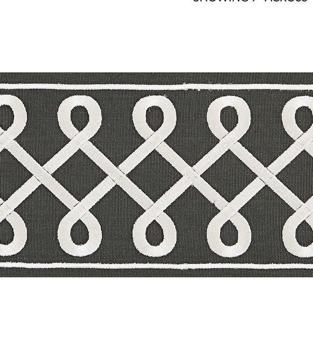 Scalamandre Soutache Embroidered Tape Charcoal Trim Sample SCT32810005