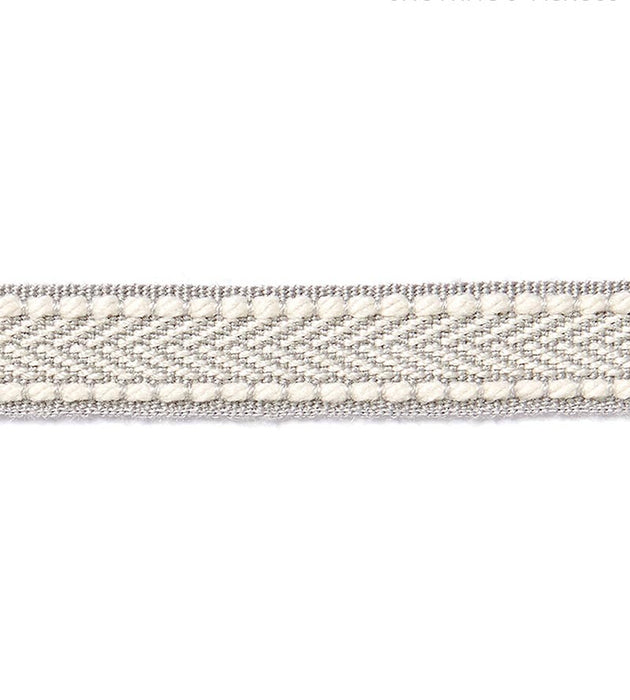 Scalamandre Watermill Gimp Silver Grey Trim Sample SCT32860005