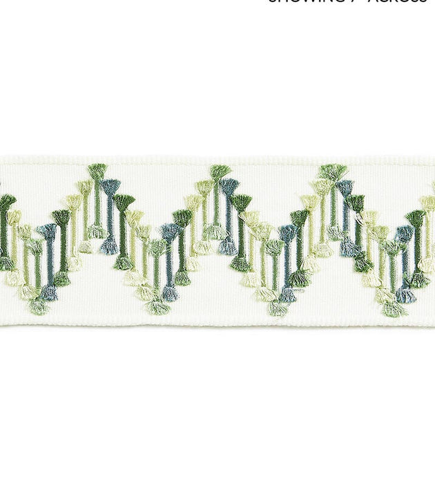 Scalamandre Sayuri Embroidered Tape Forest Trim Sample SCT33240005