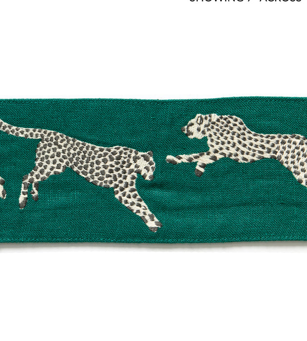 Scalamandre Leaping Cheetah Embrdry Tape Evergreen Trim SCT33310005