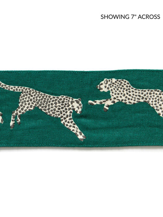 Scalamandre Leaping Cheetah Embrdry Tape Evergreen Trim SCT33310005