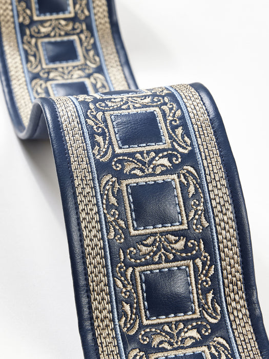 Scalamandre Archduke Embroidered Tape Navy Trim SCT33390005