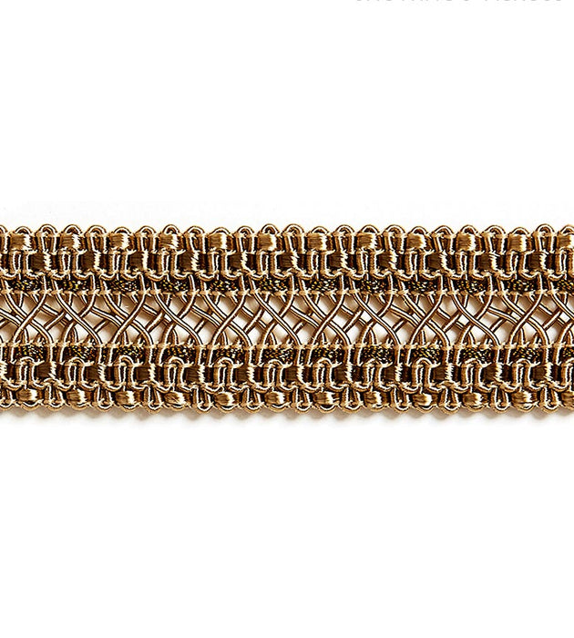 Scalamandre Selena Gimp Braid Burnished Gold Trim Sample SCV12400005