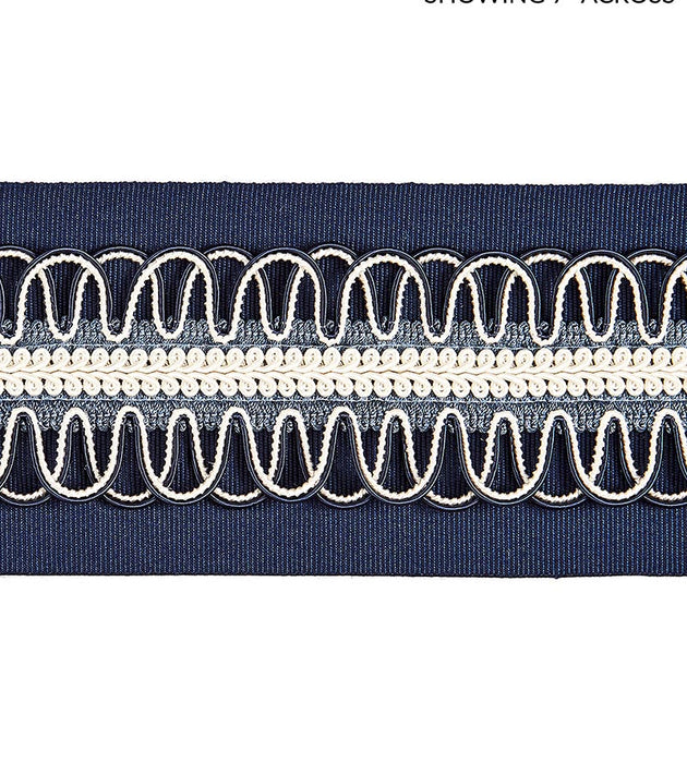 Scalamandre Colette Braided Tape Navy Trim Sample SCV12420005