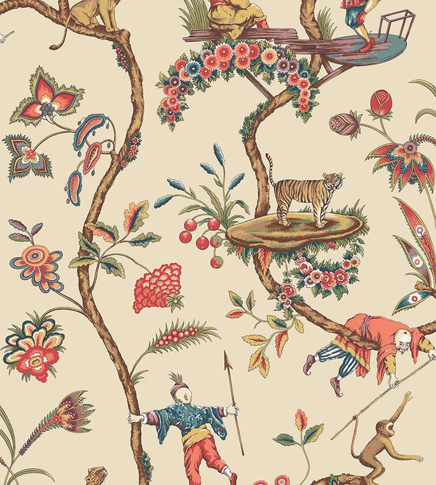 Scalamandre Chinoise Exotique - Removable Ecru Wallpaper Sample SCWP81547PS0005