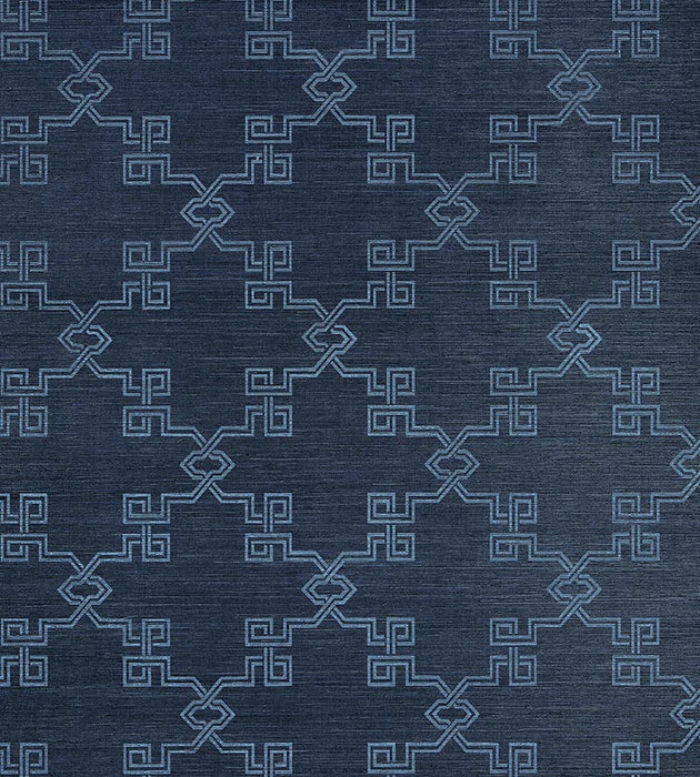 Scalamandre Suzhou Lattice Sisal Midnight Wallpaper SCWP883740005