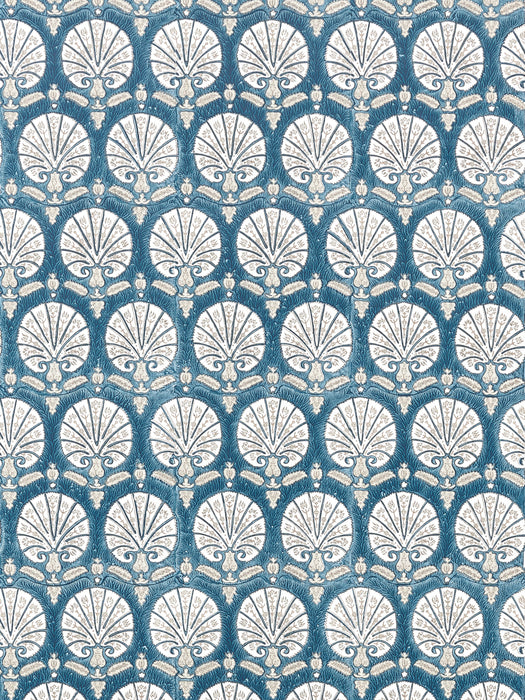 Scalamandre Karanfil Block Print Indigo Wallpaper SCWP885600005