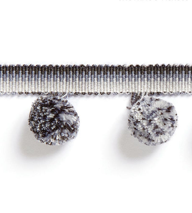 Scalamandre Osborne Pom Pom Fringe Charcoal Trim SCFX15000006