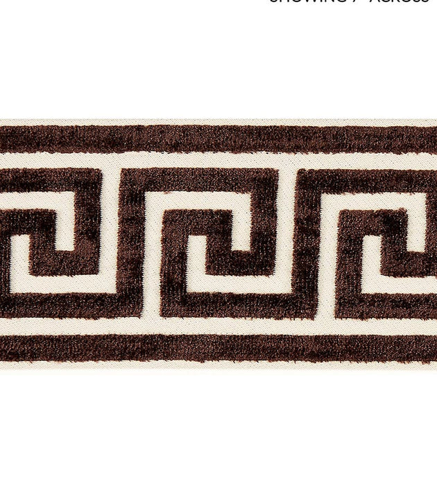 Scalamandre Greek Key Velvet Tape Espresso Trim Sample SCT32790006
