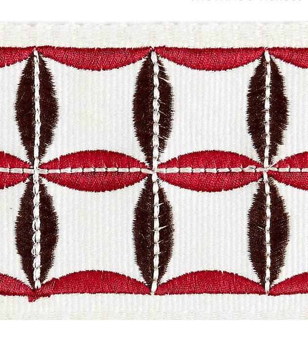 Scalamandre Fiori Embroidered Tape Raspberry Trim SCT32880006
