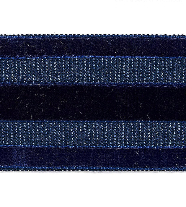 Scalamandre Runway Velvet Tape Deep Sea Trim Sample SCT33250006