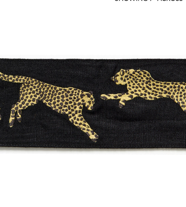 Scalamandre Leaping Cheetah Embrdry Tape Black Magic Trimming Sample SCT33310006