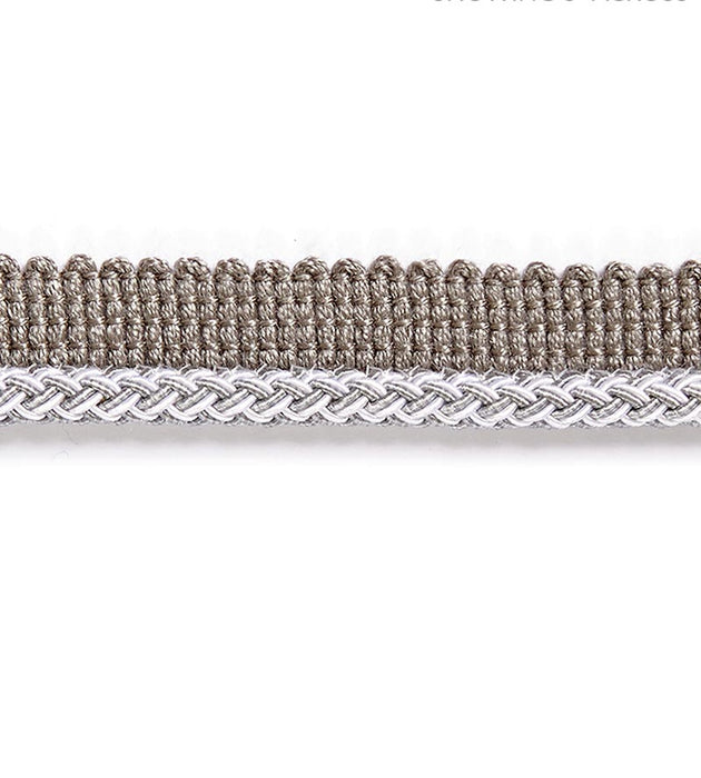 Scalamandre Georgica Braided Cord Silver Grey Trim Sample SCC3030007