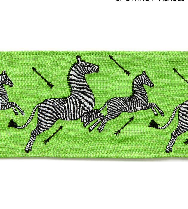 Scalamandre Zebras Embroidered Tape Lime Trimming Sample SCT33320007