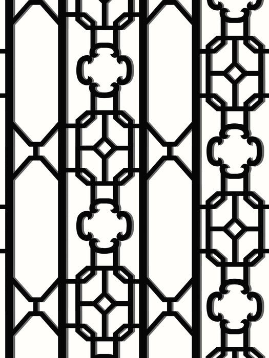 Scalamandre Joanna Fret Onyx Wallpaper SCWP88582D0007