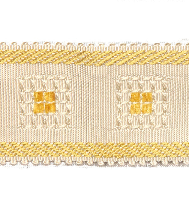 Scalamandre Sienese Braid Cream & Gold Trim Sample SCV713M0008