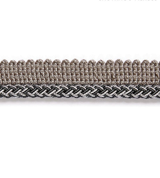 Scalamandre Georgica Braided Cord Charcoal Trim Sample SCC3030009