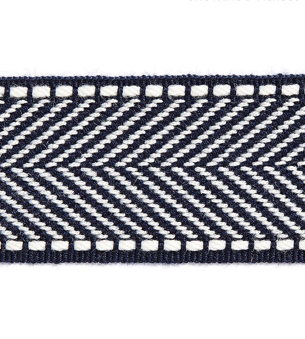 Scalamandre Montauk Herringbone Tape Indigo Trim Sample SCT32850011