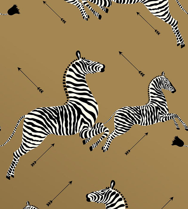 Scalamandre Zebras - Vinyl Gold Wallpaper SCWP81388MV0011