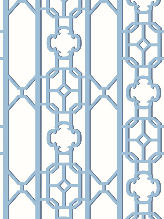 Scalamandre Joanna Fret Blue Jay Wallpaper SCWP88582D0011
