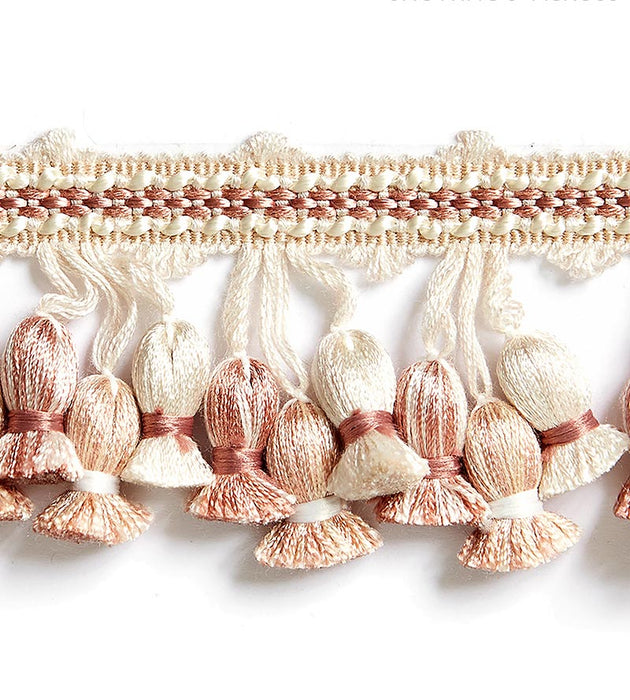 Scalamandre Newport Tassel Fringe Blush Trim Sample SCFT1103M0014
