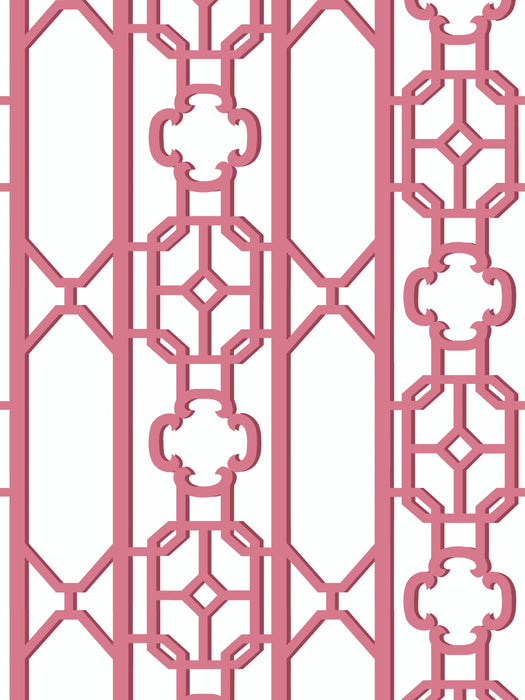 Scalamandre Joanna Fret Raspberry Wallpaper SCWP88582D0014