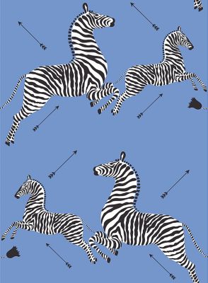 Scalamandre Zebras | Removable Azure Wallpaper SCWP81388PS0017