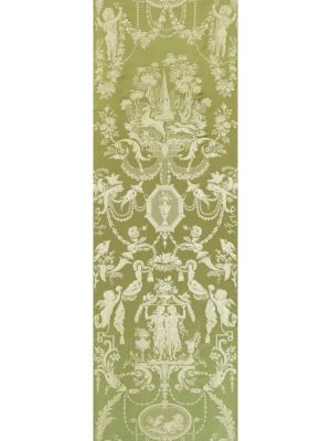 Scalamandre Louis Xvi | Silk Mint & Silver Fabric Sample SC1496MM0997