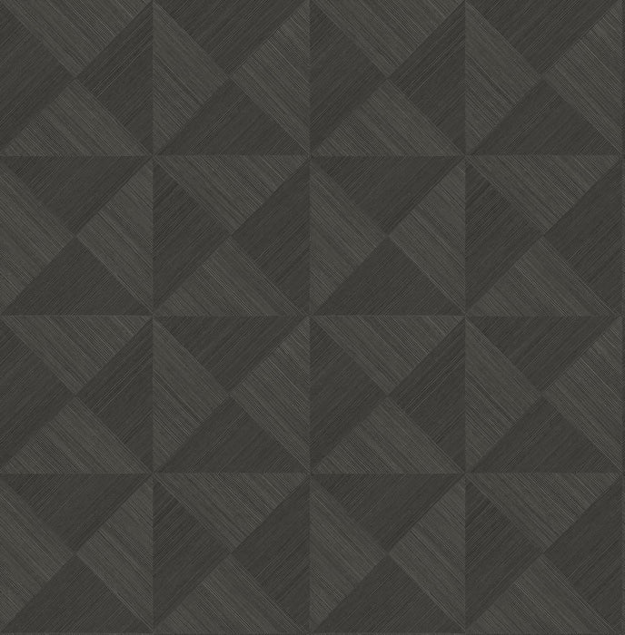 Seabrook Designs Geo Inlay Charcoal Wallpaper Sample SG11710