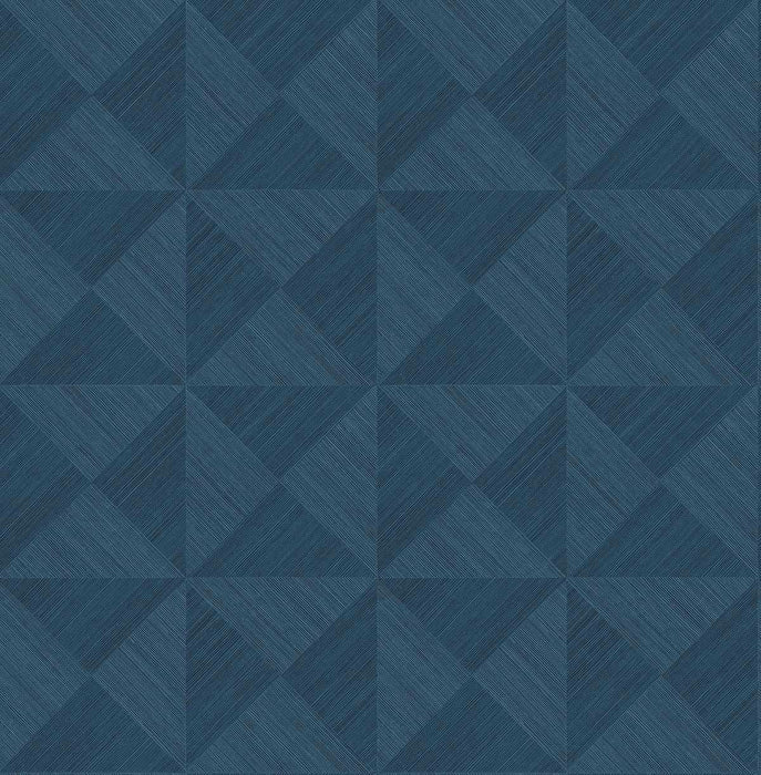 Seabrook Designs Geo Inlay Denim Blue Wallpaper Sample SG11712
