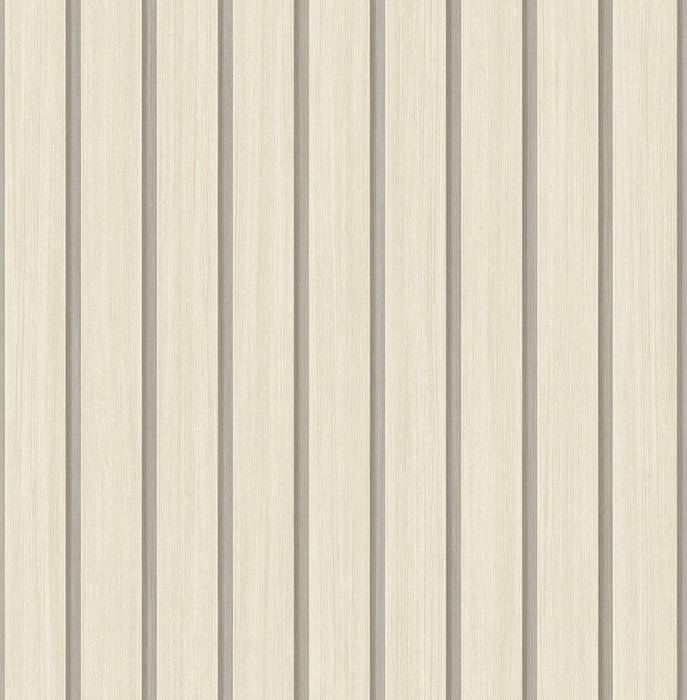 Seabrook Designs Faux Wooden Slats Neutral Wallpaper Sample SG12103