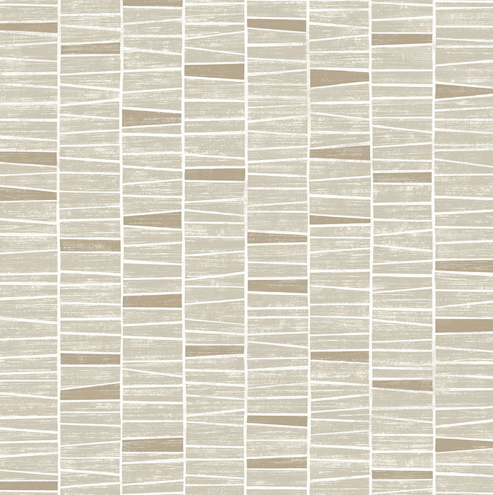 Seabrook Designs Organic Stripe Neutral Wallpaper Sample SG12507