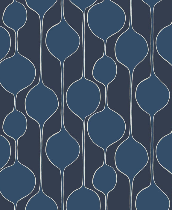 Seabrook Designs Minimalist Geometric Celtic Blue Wallpaper Sample SL80112