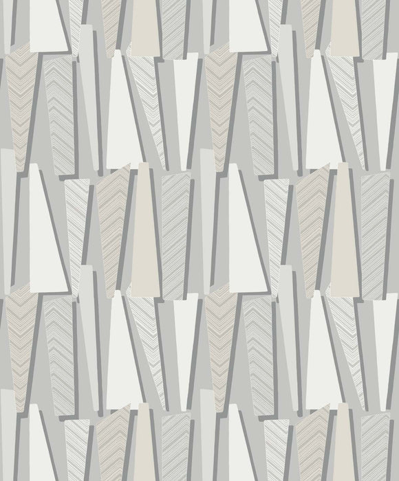 Seabrook Designs Geometric Shadows Stone Wallpaper Sample SL80806