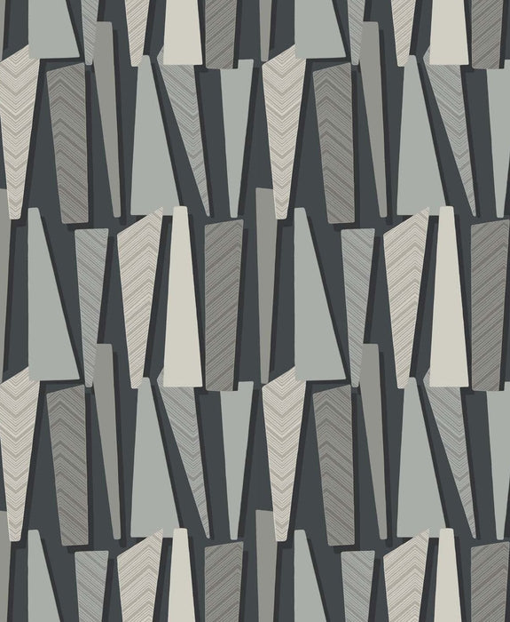 Seabrook Designs Geometric Shadows Onyx Wallpaper Sample SL80810