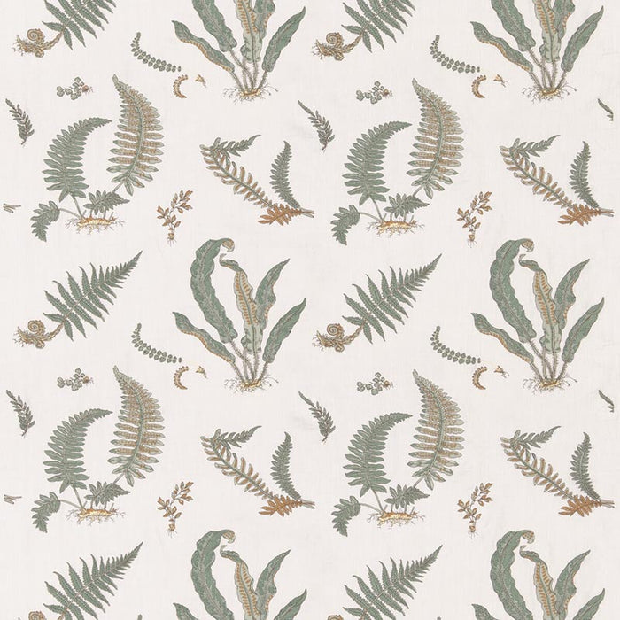 GP & J Baker Ferns Embroidery Verdigris Fabric SP-BF10991.1.0