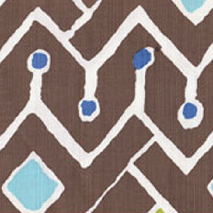 Alan Campbell Sahara Multi Color Brown Blues Yellow Lime Fabric Sample AC117-05W