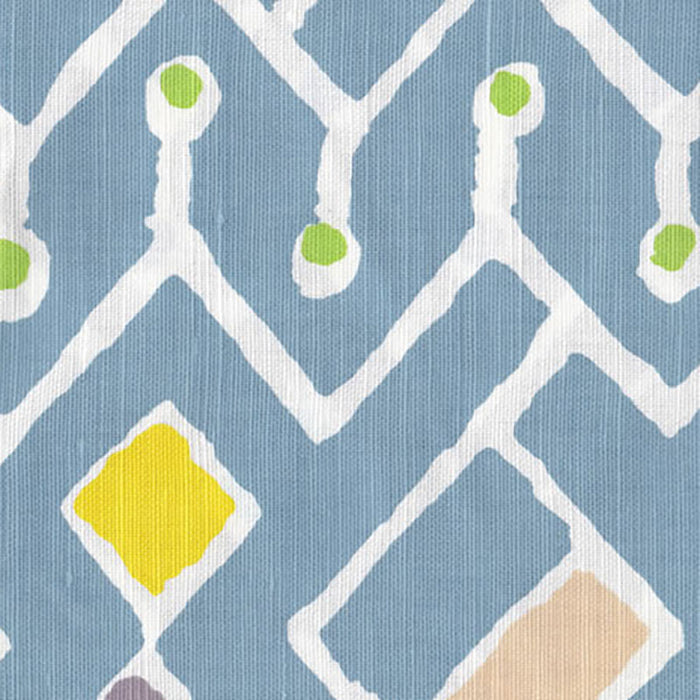 Alan Campbell Sahara Multi Color Sky Peach Yellow Lime Fabric AC117-01W