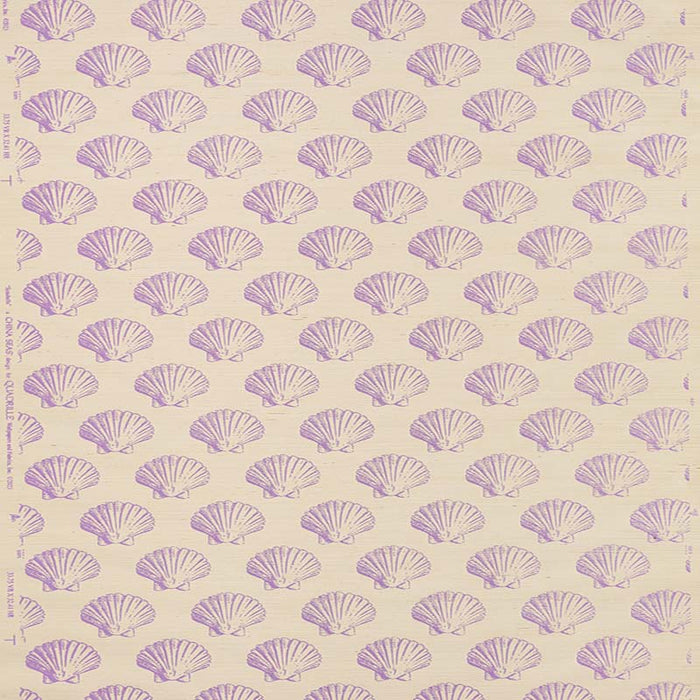 China Seas Seashells On Grasscloth Purple Fabric 7150GC-04GRAS