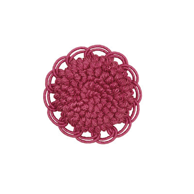 Brunschwig & Fils Coeur Rosette Fuchsia Trim Sample T8012113.77.0