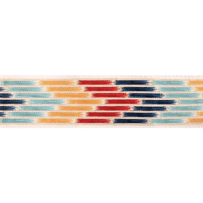 Brunschwig & Fils Cascade Border Red/Blue Trim T8024103.195.0