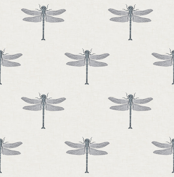Seabrook Designs Catalina Off-white, Black, And Metallic Silver Wallpaper Sample TA20300
