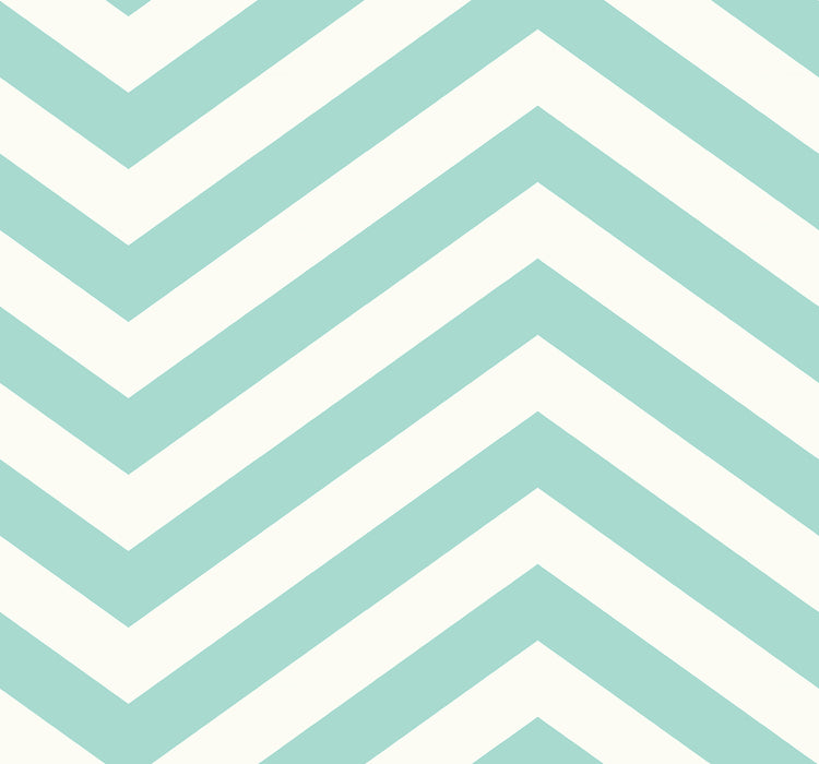 Seabrook Designs Jamaica Chevron Mist Green And Off-white Wallpaper Sample TA20614