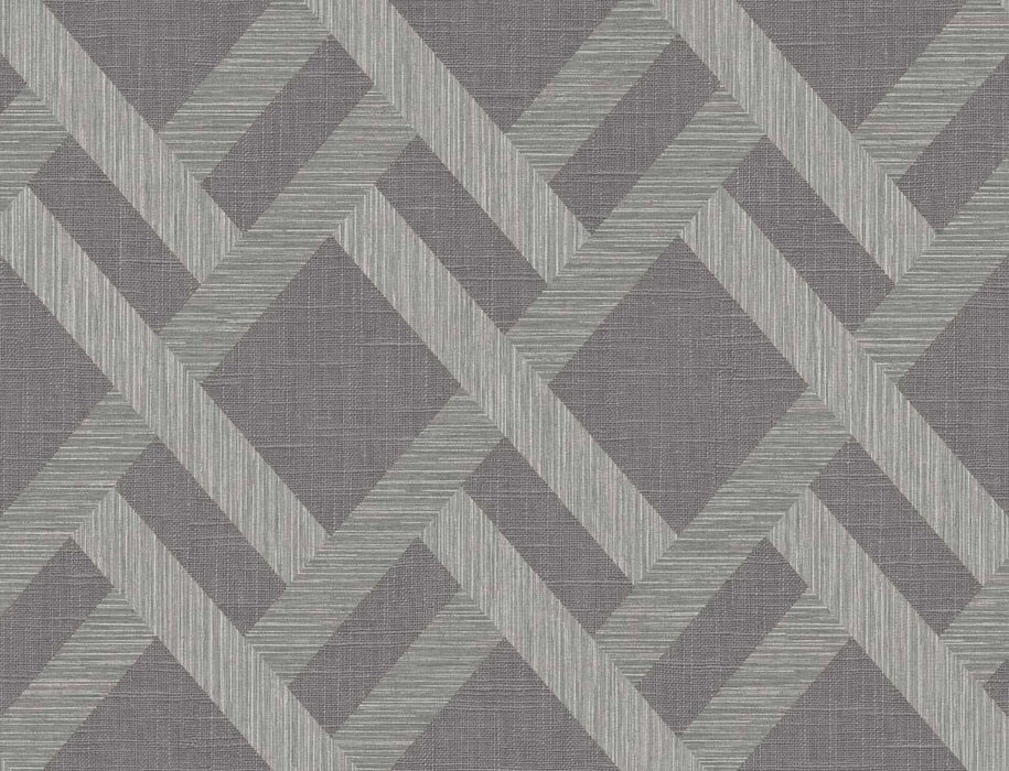 Seabrook Designs Linen Trellis Ash Wallpaper Sample TS80818