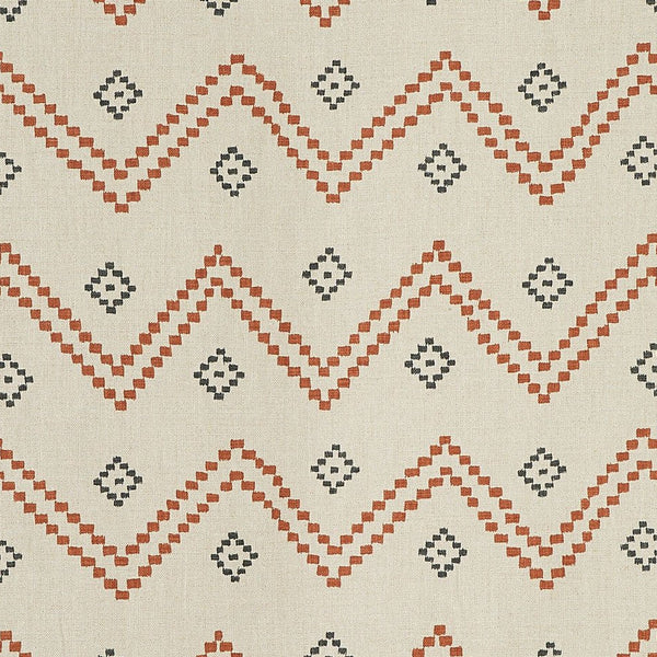 Peter Dunham Taj Red/Chacoal Fabric Sample 111TAJ01
