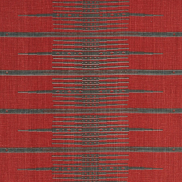 Peter Dunham Tangiers Red/Charcoal Fabric Sample 111TNG03